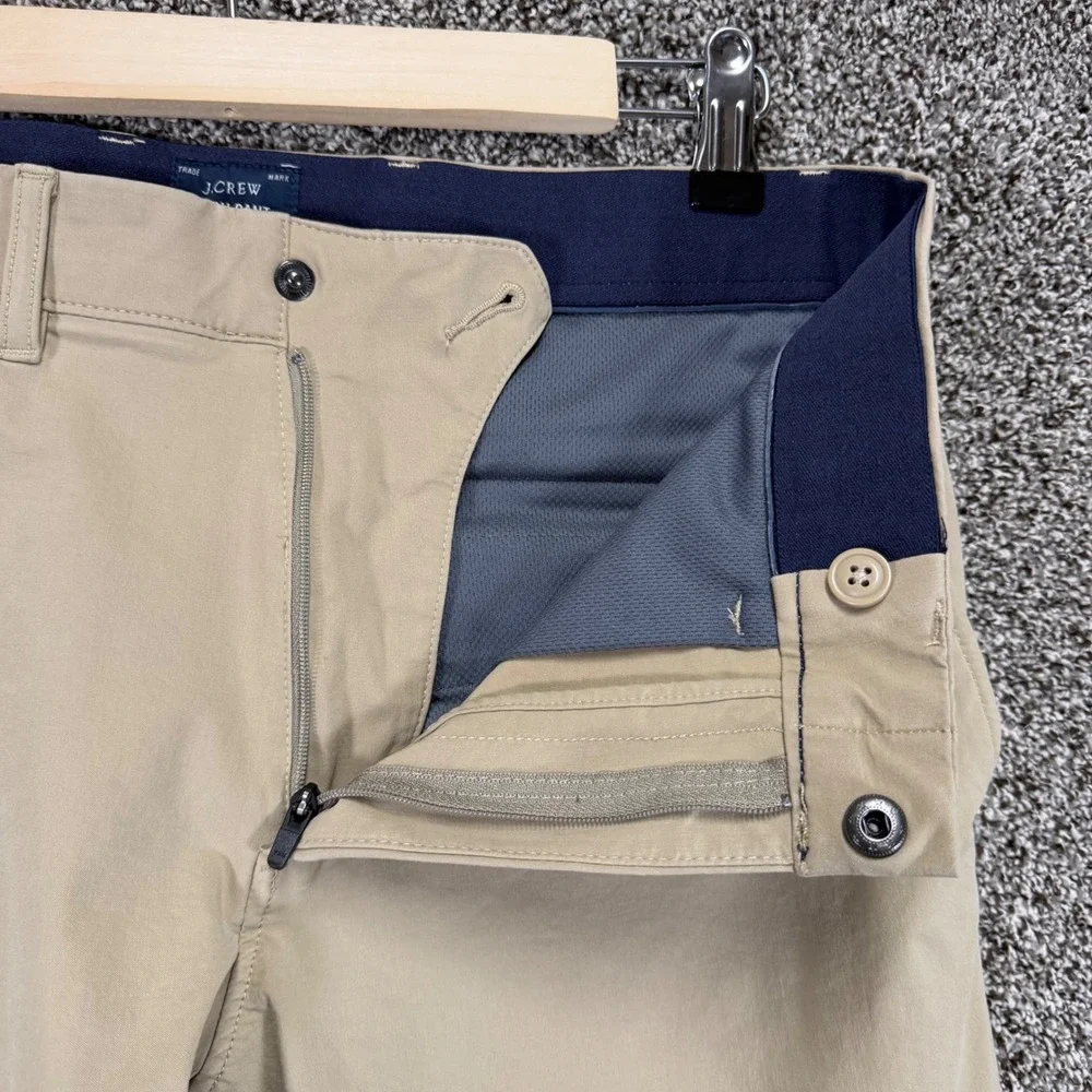 J Crew 484 Slim Tech Pants Mens 30/30 Beige Cotton Performance Stretch Chino